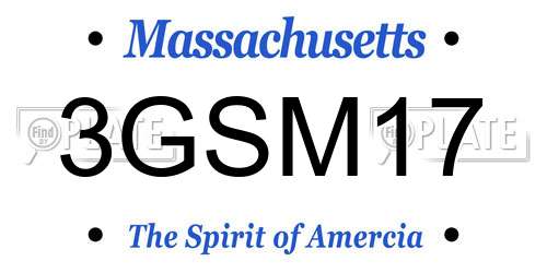 3GSM17 Massachusetts License Plate