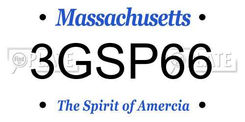 3GSP66 Massachusetts License Plate