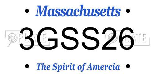 3GSS26 Massachusetts License Plate