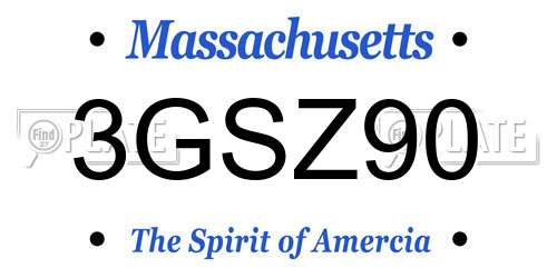 3GSZ90 Massachusetts License Plate