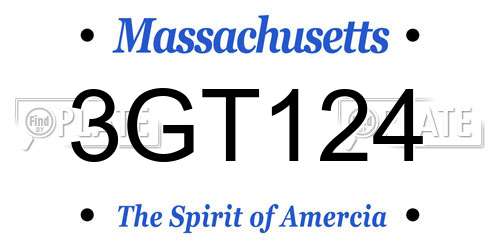 3GT124 Massachusetts License Plate