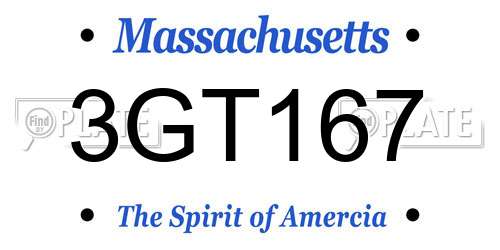 3GT167 Massachusetts License Plate