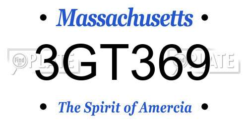 3GT369 Massachusetts License Plate