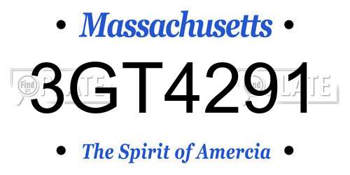 3GT4291 Massachusetts License Plate