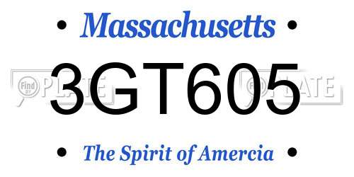 3GT605 Massachusetts License Plate