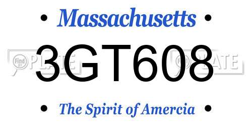 3GT608 Massachusetts License Plate