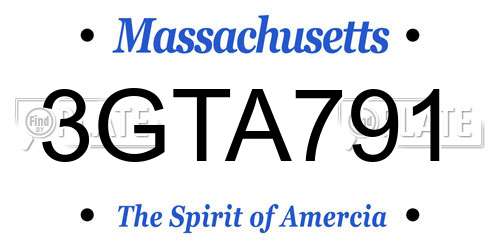 3GTA791 Massachusetts License Plate