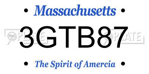 3GTB87 Massachusetts License Plate