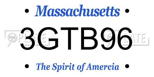 3GTB96 Massachusetts License Plate