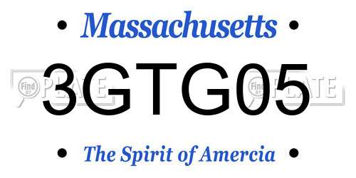3GTG05 Massachusetts License Plate