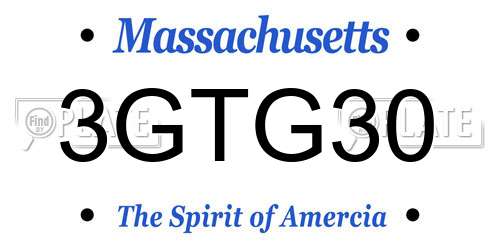 3GTG30 Massachusetts License Plate