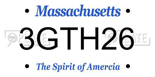 3GTH26 Massachusetts License Plate