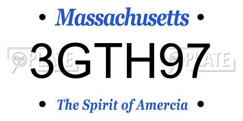 3GTH97 Massachusetts License Plate
