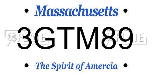 3GTM89 Massachusetts License Plate