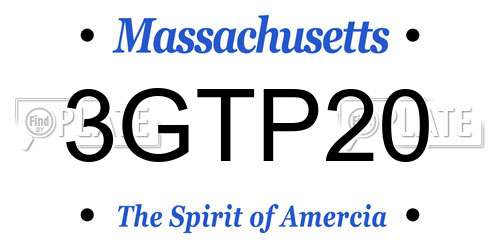 3GTP20 Massachusetts License Plate