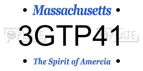 3GTP41 Massachusetts License Plate