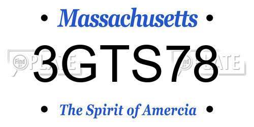 3GTS78 Massachusetts License Plate