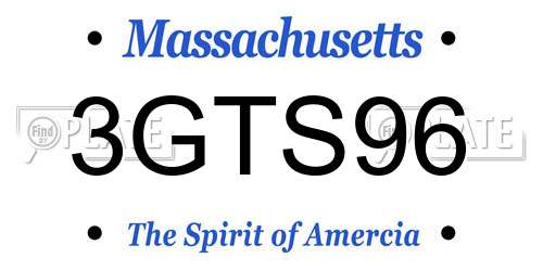 3GTS96 Massachusetts License Plate