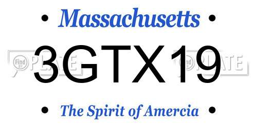 3GTX19 Massachusetts License Plate