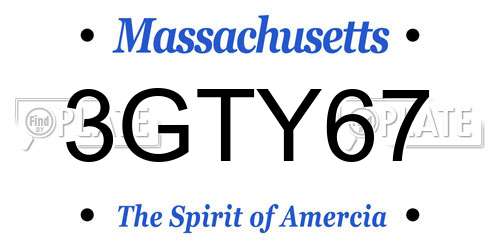 3GTY67 Massachusetts License Plate
