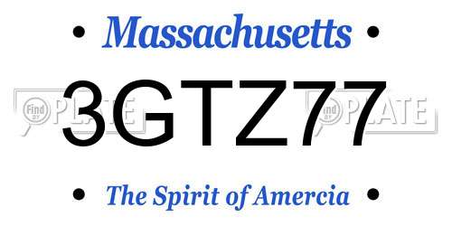 3GTZ77 Massachusetts License Plate