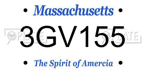 3GV155 Massachusetts License Plate