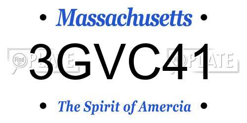 3GVC41 Massachusetts License Plate