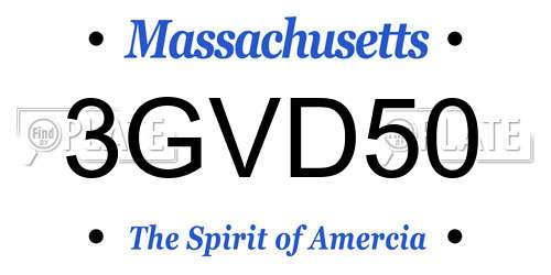 3GVD50 Massachusetts License Plate
