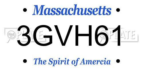 3GVH61 Massachusetts License Plate