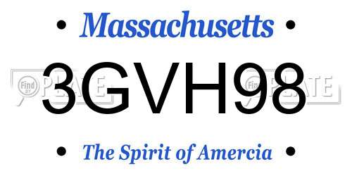 3GVH98 Massachusetts License Plate
