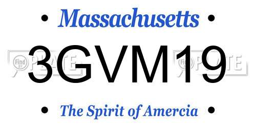 3GVM19 Massachusetts License Plate