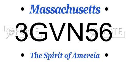 3GVN56 Massachusetts License Plate