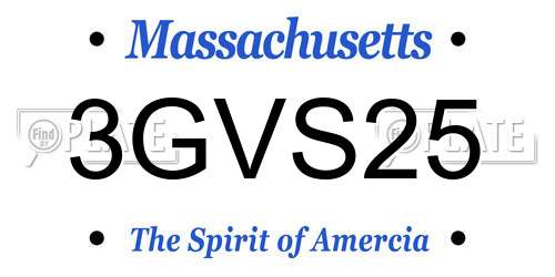 3GVS25 Massachusetts License Plate