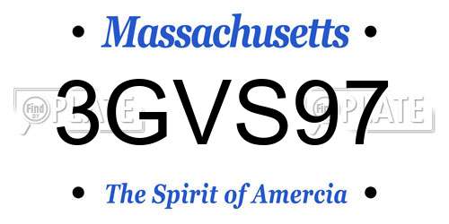 3GVS97 Massachusetts License Plate