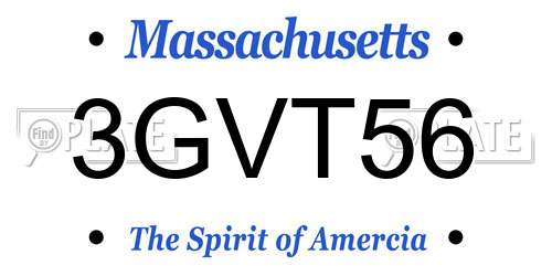 3GVT56 Massachusetts License Plate