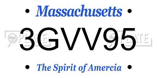 3GVV95 Massachusetts License Plate