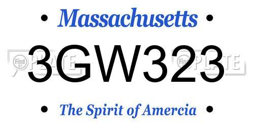 3GW323 Massachusetts License Plate
