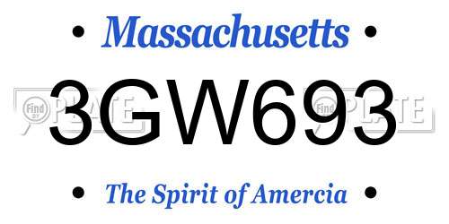 3GW693 Massachusetts License Plate