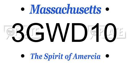 3GWD10 Massachusetts License Plate