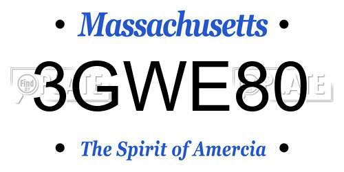 3GWE80 Massachusetts License Plate