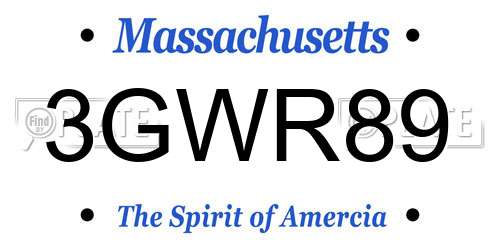 3GWR89 Massachusetts License Plate