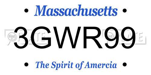 3GWR99 Massachusetts License Plate