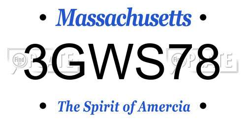 3GWS78 Massachusetts License Plate