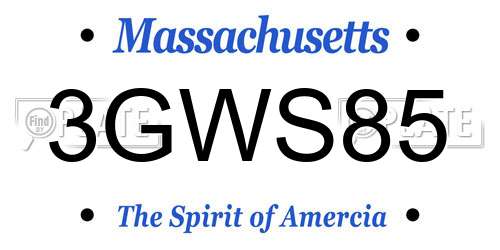 3GWS85 Massachusetts License Plate