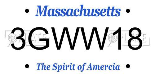 3GWW18 Massachusetts License Plate