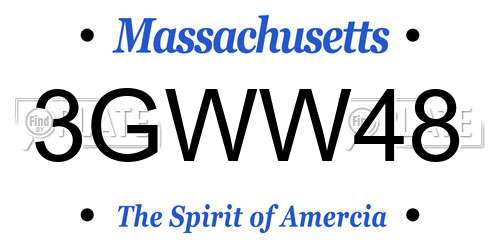 3GWW48 Massachusetts License Plate