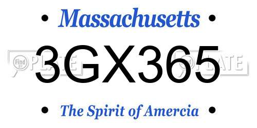 3GX365 Massachusetts License Plate