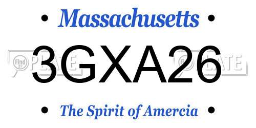 3GXA26 Massachusetts License Plate