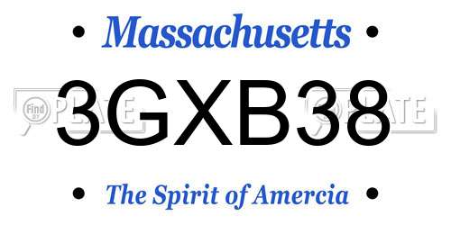 3GXB38 Massachusetts License Plate