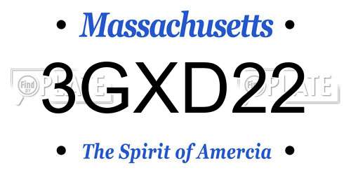 3GXD22 Massachusetts License Plate
